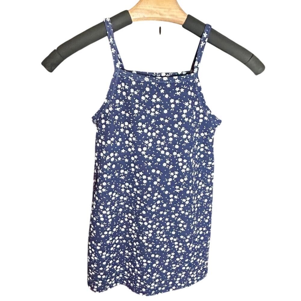 Limited Too blue floral sun dress spaghetti straps ditsy white flowers size 5